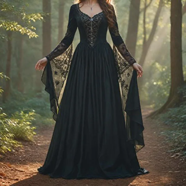 Women's Renaissance Medieval Peasant Dress - Underbust Pirate Gothic Costume For Halloween & Cosplay