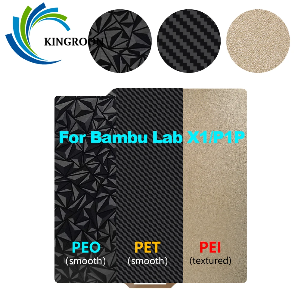 Piastra Di Costruzione A Doppio Lato Texture Pei + Liscia Peo Letto Riscaldato Pet /Pei + Pei 257X257Mm Lamiera Di Acciaio Per Molle Per Bambu Lab X1 