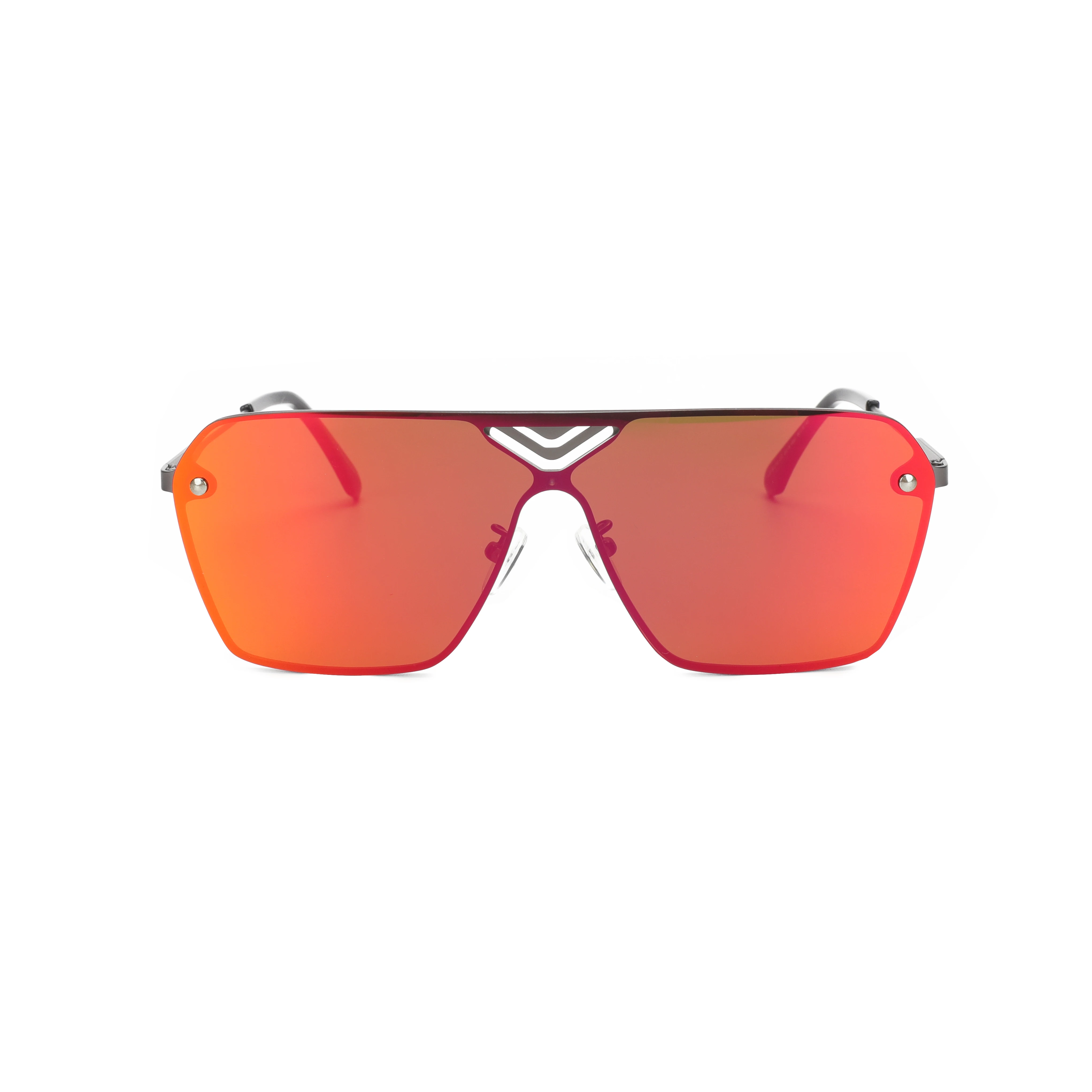 

Мужские аксессуары, винтажные дизайнерские новые женские солнцезащитные очки, Женская Роскошная Одежда 2024, безрамочные очки с оранжевой и красной зеркальной поверхностью UV400