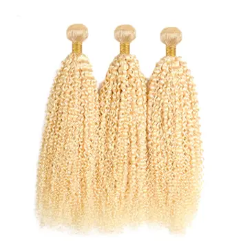 10-30 Inch 613 Blonde Bundles Kinky Curly Human Hair Bundles 12A Unprocessed Brazilian Virgin Remy 100% Human Hair Extensions 1