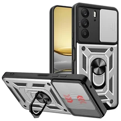 Enhanced Armor Case with Lens Protection and Magnetic Ring Holder - Durable Phone Cover Shell for Realme C85 Pro 4G (Silver)