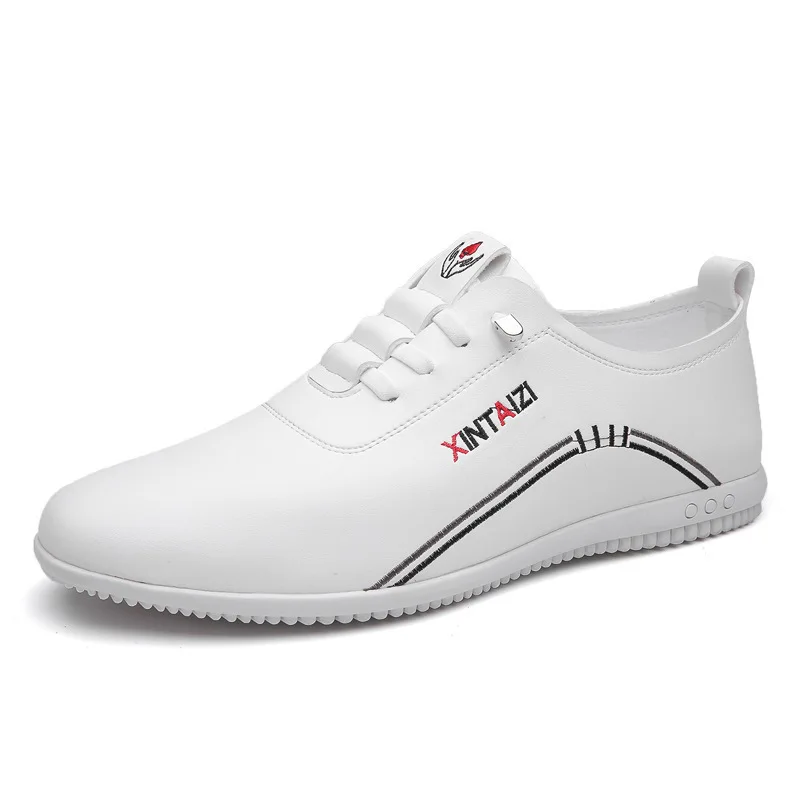 2024 casual men leather shoes Versatile Business White footwear Fashion anti slip comfortable loafers male new lightweight flat 5