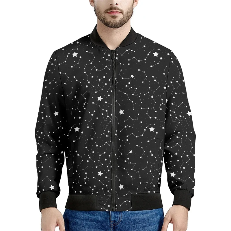 thumbnail image 1 of Chaqueta bomber de primavera y otoño para hombre con estampado 3D de estrella de cinco puntas y cremallera por todas partes, chándal unisex, chaqueta informal con cremallera, ropa 6XL, 1 of 5
