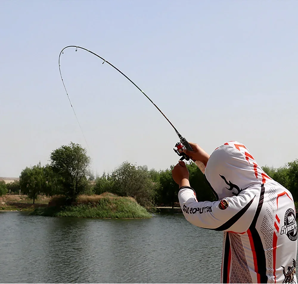 Casting and Spinning Lure Fishing Rod and Reel With Fishing Line