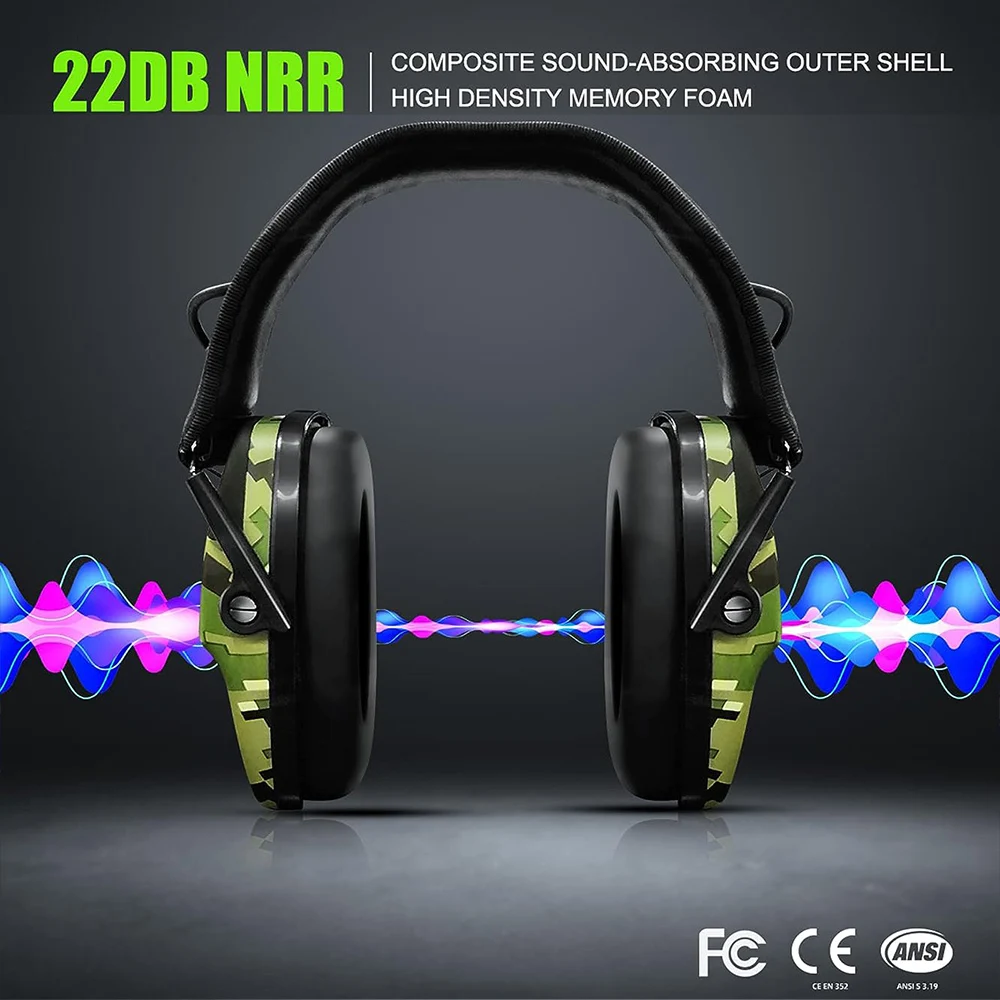 HOCAZOR 5.0 Bluetooth Headphone Electronic Shooting Earmuffs Ear Protection Active Noise Reduction Headsets for Hunting