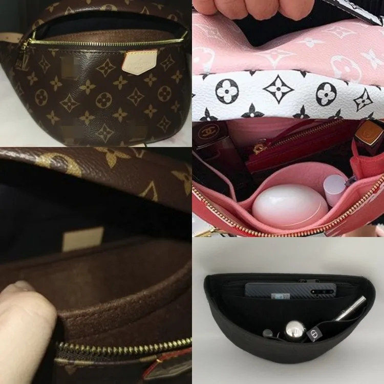 Fits for BUMBAG Waist Felt Cloth Insert Bag Organizer Fanny Pack Bag Women Makeup Storage Bags Travel Cosmetic