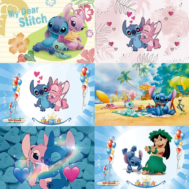 Fournitures de fête à thème Disney Stitch pour enfants, bannière  personnalisée gratuite avec nom et années