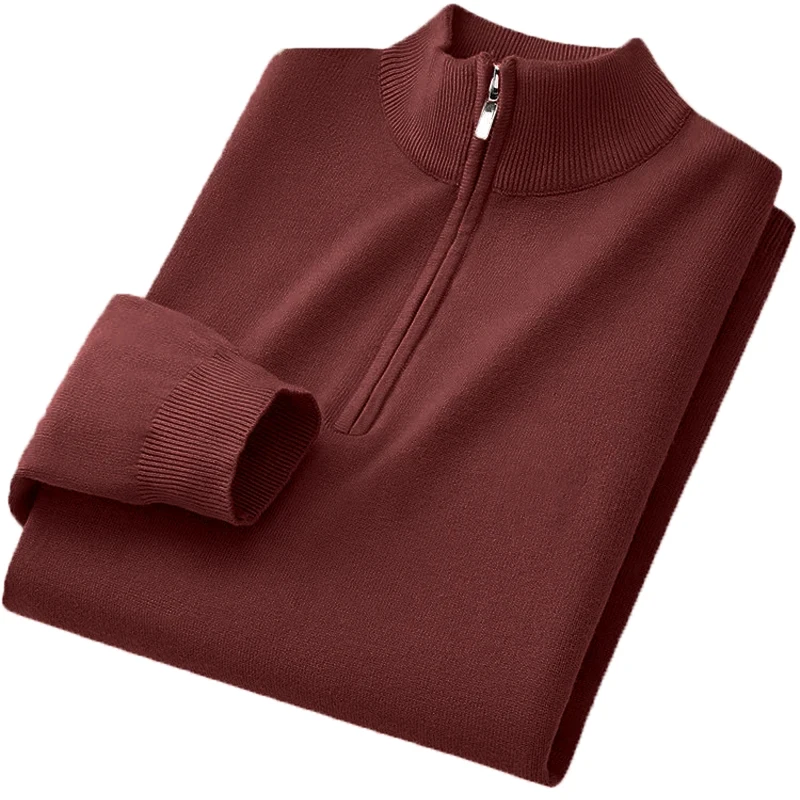 Animal Game Women Turtle Neck Zip Polo Sweaters Knitted Pullover Solid Knit Blouse Women's Cold Blouse Male Casual Warm Knitwear