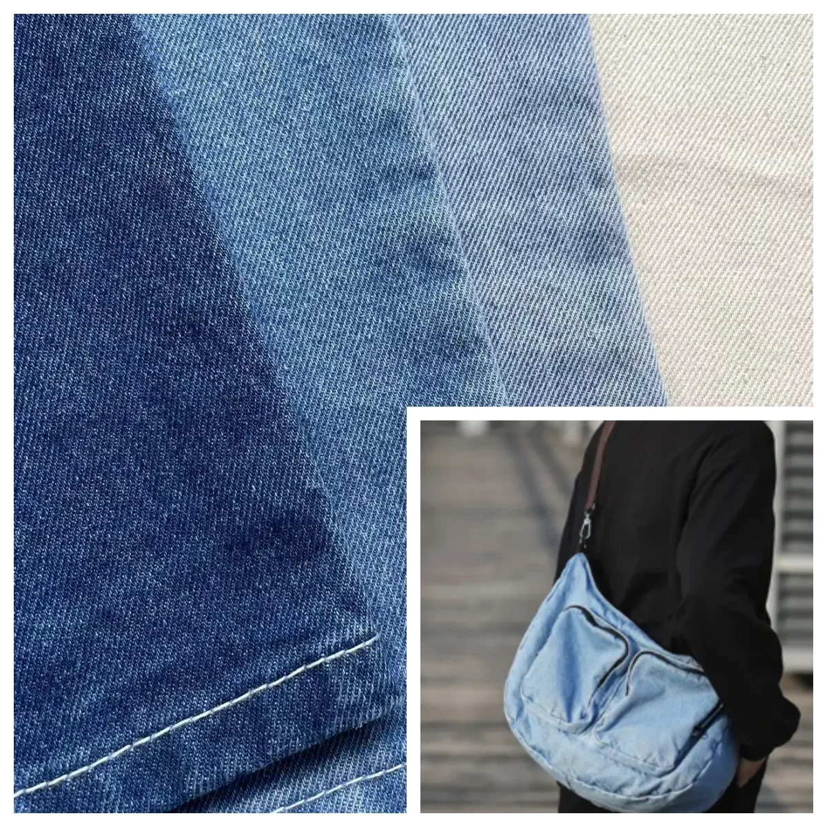 12-Ounce Washless Denim Fabric for Shoes Bags Wear-Resistant Mining Steel Workwear Denim Material from Mainland China
