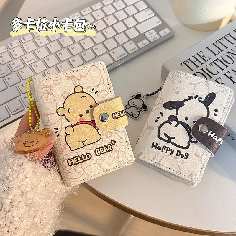 

Большая вместительная мини-визитница Sanrio Pacha с собакой, удостоверение личности My Melody, держатель для водительского удостоверения для мужчин и женщин, аниме