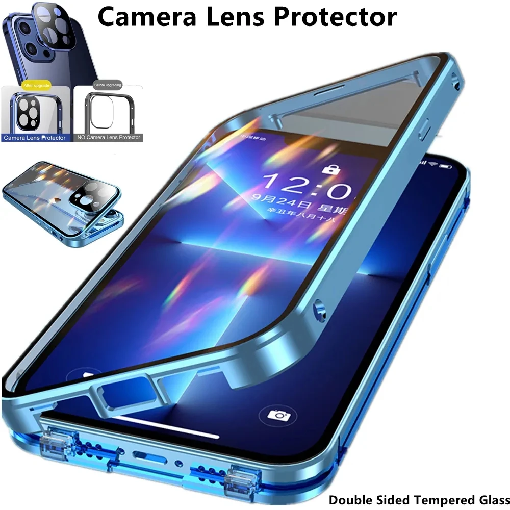 

Metal Case For OPPO Reno 6 Pro 5G Tempered Glass Case For Reno 7 Pro 7 Z 5G Full Lens Protection Cover For Reno 8T 8 Pro 5G Case