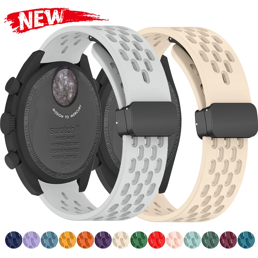 Cinturino Con Fibbia Magnetica Per Omega X Swatch Joint Moonswatch Planet Watch Cinturino In Silicone Cinturino Di Ricambio Correa