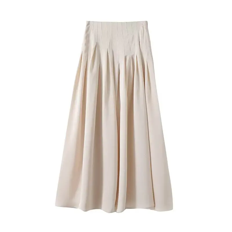women's skirt is fashionable casual slimming solid color pleated temperament and a new spring style skirt