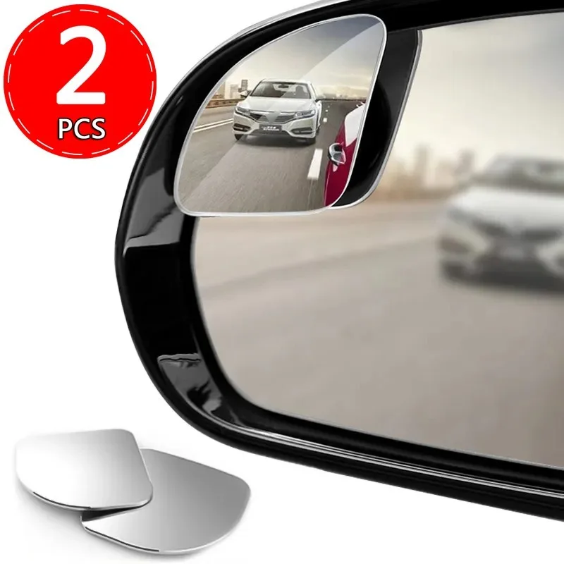 

2pcs Car Blind Spot Mirror Frameless Auxiliary Rearview Mirror Auto Motorcycle Universal Wide Angle Adjustable Small Mirrors