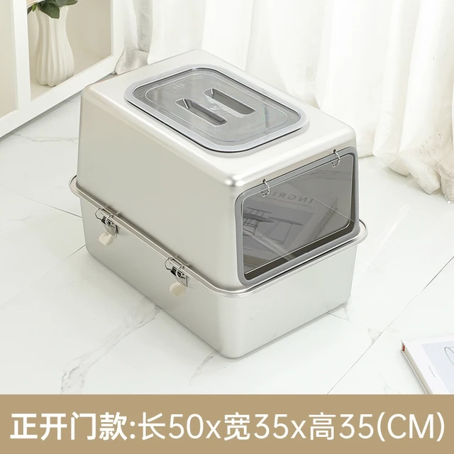 Stainless Steel Fully Enclosed Cat Litter Box XXXL Odor Proof Anti Splash For Large And Multiple Cats Home Hygienic Gift 5