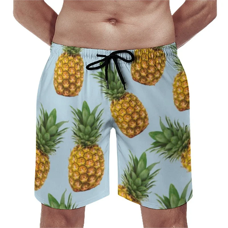 

Summer Sports Swim Trunks Male Casual Hawaii Beach Shorts Fruit 3D Printed Board Shorts Swimsuit Bandage Loose Cool Ice Shorts