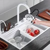 Nano White Stainless Steel Kitchen Sink Multifuctional Sink Waterfall Kitchen Faucets with Drainer Kitchen Novel Accessories 1