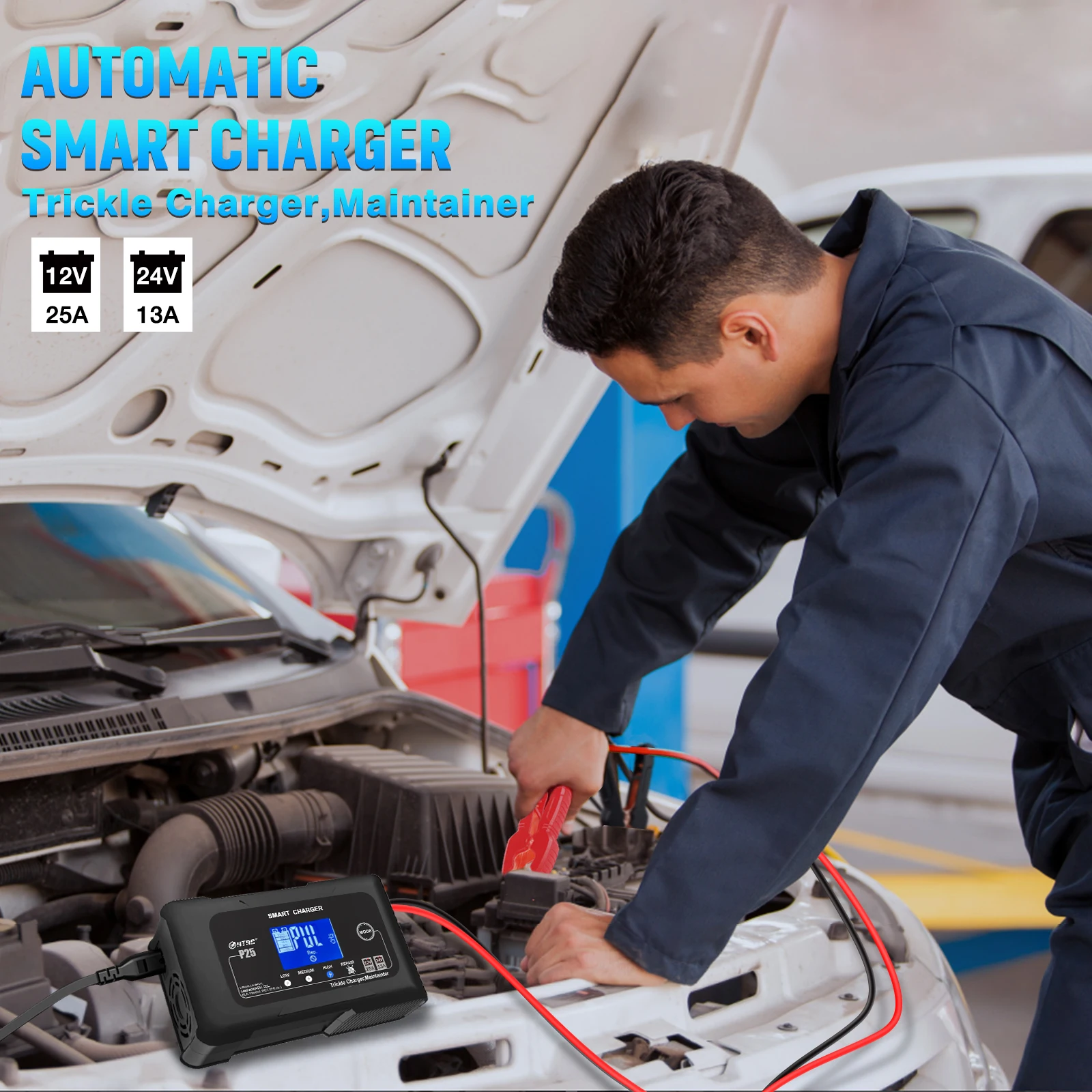 Caricabatteria Auto HTRC 25A Smart - Per 12V/24V, Lithium, LiFePo4 E Piombo - Foto 9