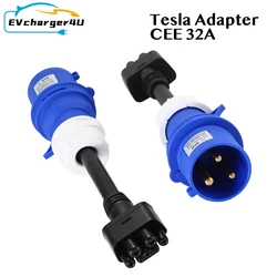 EVcharger4U Tesla Gen 2 NEMA Adapters 100-250V 14-50 CEE 32A Mobile Connector Pigtail Adapter