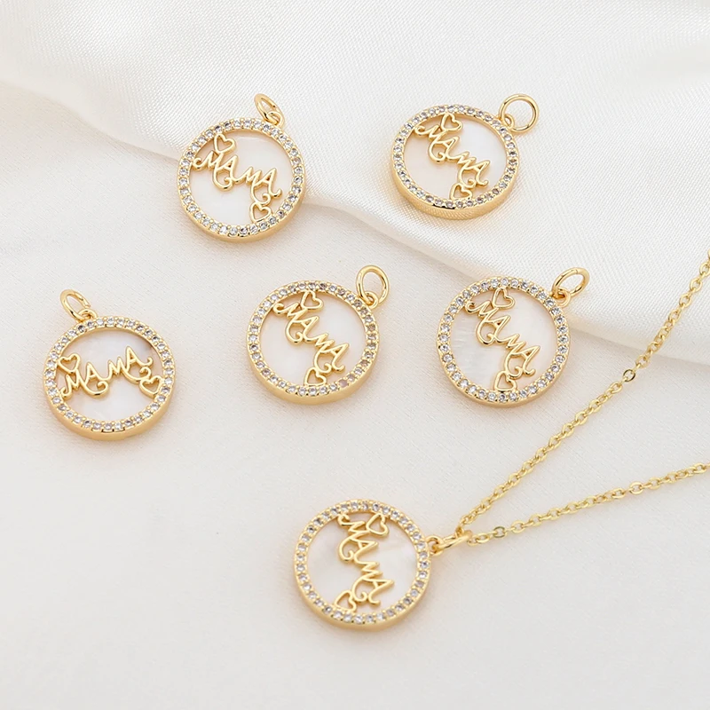 

1 piece copper plated genuine gold inlaid fritillary pendant DIY jewelry necklace bracelet accessory materials