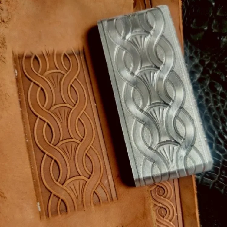 Description Picture 5 of itemRolled Vine Branch Pattern Belt Emboss Stamps Metal Pressing Mold 3D Vintage Design Leather Craft Carving Hydraulic Pressure