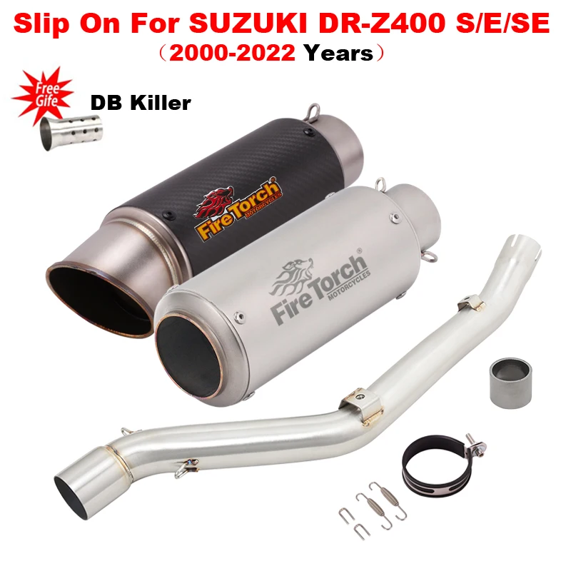 

Motorcycle Exhaust System Modify Mid Link Pipe 51mm Muffler Escape With DB Killer For Suzuki DRZ400S DRZ400SM DR-Z400 2000-2023