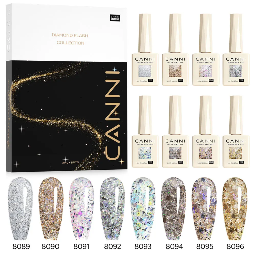 CANNI Nagelgel-Nagellack-Set HEMA/TPO FREE Galaxy Glitter Cat Eye Gel-Nagellack, wunderschöne Farbe, semi-permanent, Soak Off UV LED Nagelgel – Detail 16