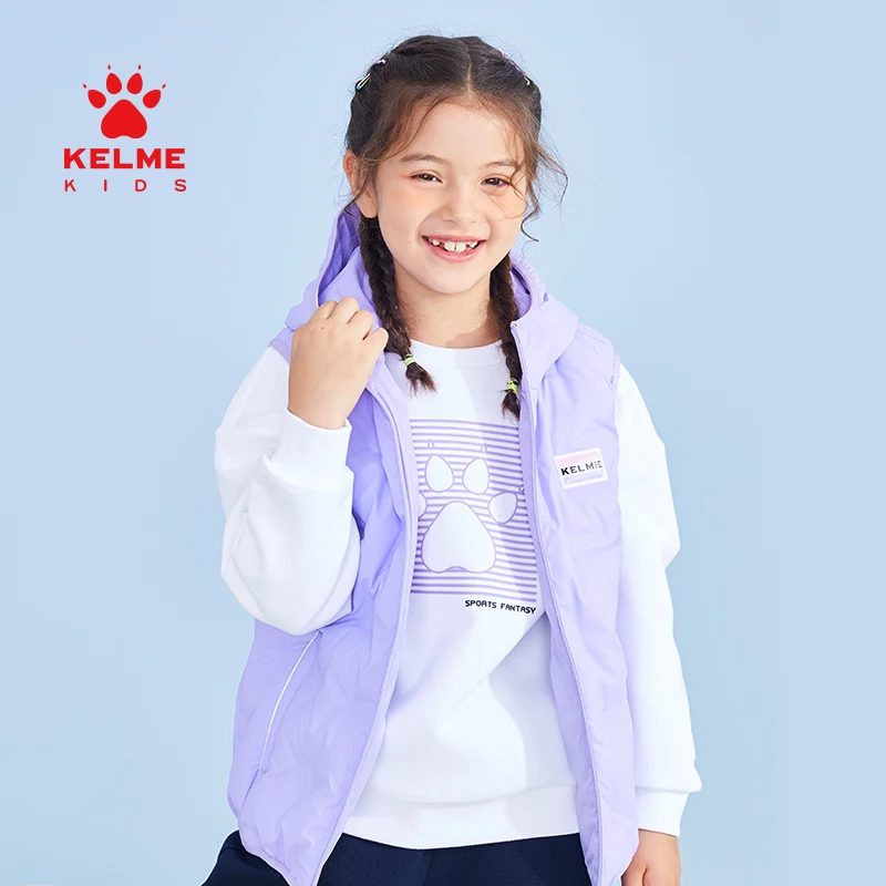 

Детский спортивный жилет KELME для мальчиков и девочек, осень и зима, жилет для бега, футбола, тренировочная куртка 5141MJ4047