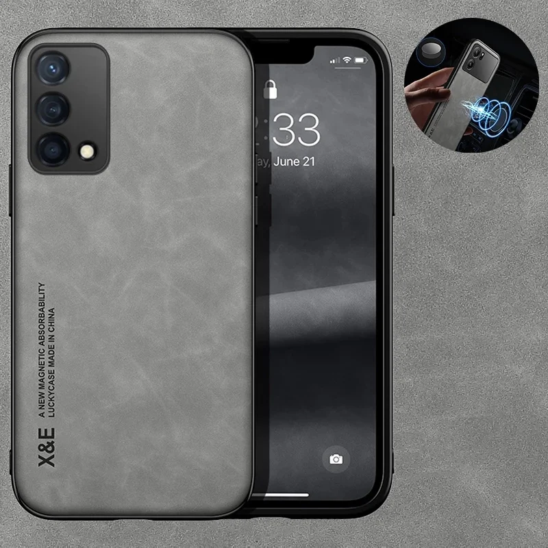 OPPO Realme GT 마스터 에디션 케이스, 가죽 마그네틱 홀더 휴대폰 케이스, RealmeGT Realmy G T 5G GTMaster 후면 커버 