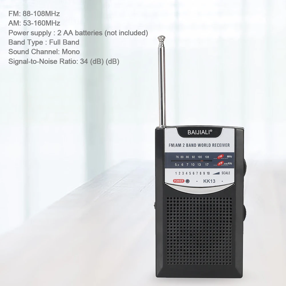 Dual Band AM/FM Pocket Mini Radio Retro World Receiver Portable Battery Radio With Telescopic Antenna For Outdoor Emergency Use