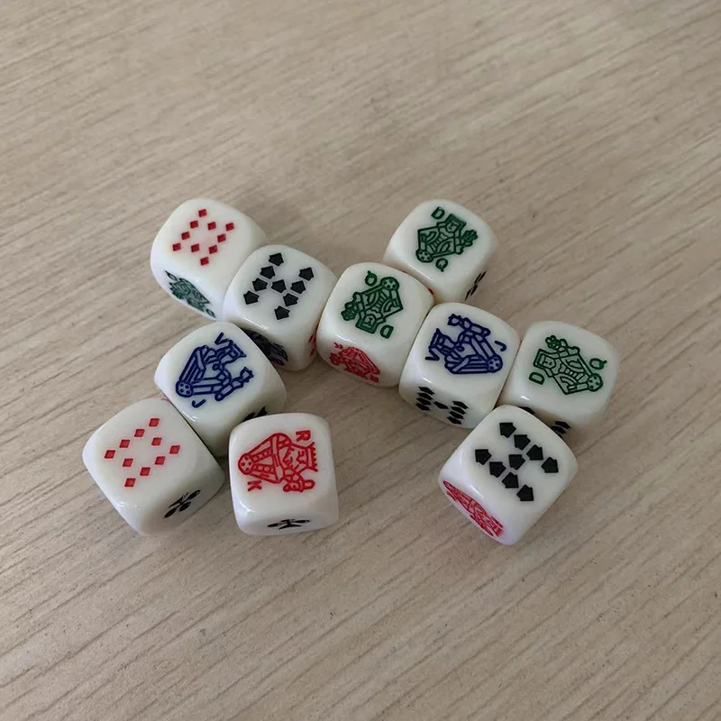 10 Piece Poker Dice Puzzle Game 6 Sided Dice Game Accessory 15mm game dice dice set