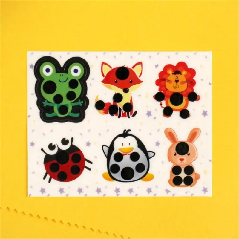 6pcs Baby Cute Cartoon Animal Sticker Forehead Head Strip Body Fever Thermometer Children Safety Baby Care Thermometer