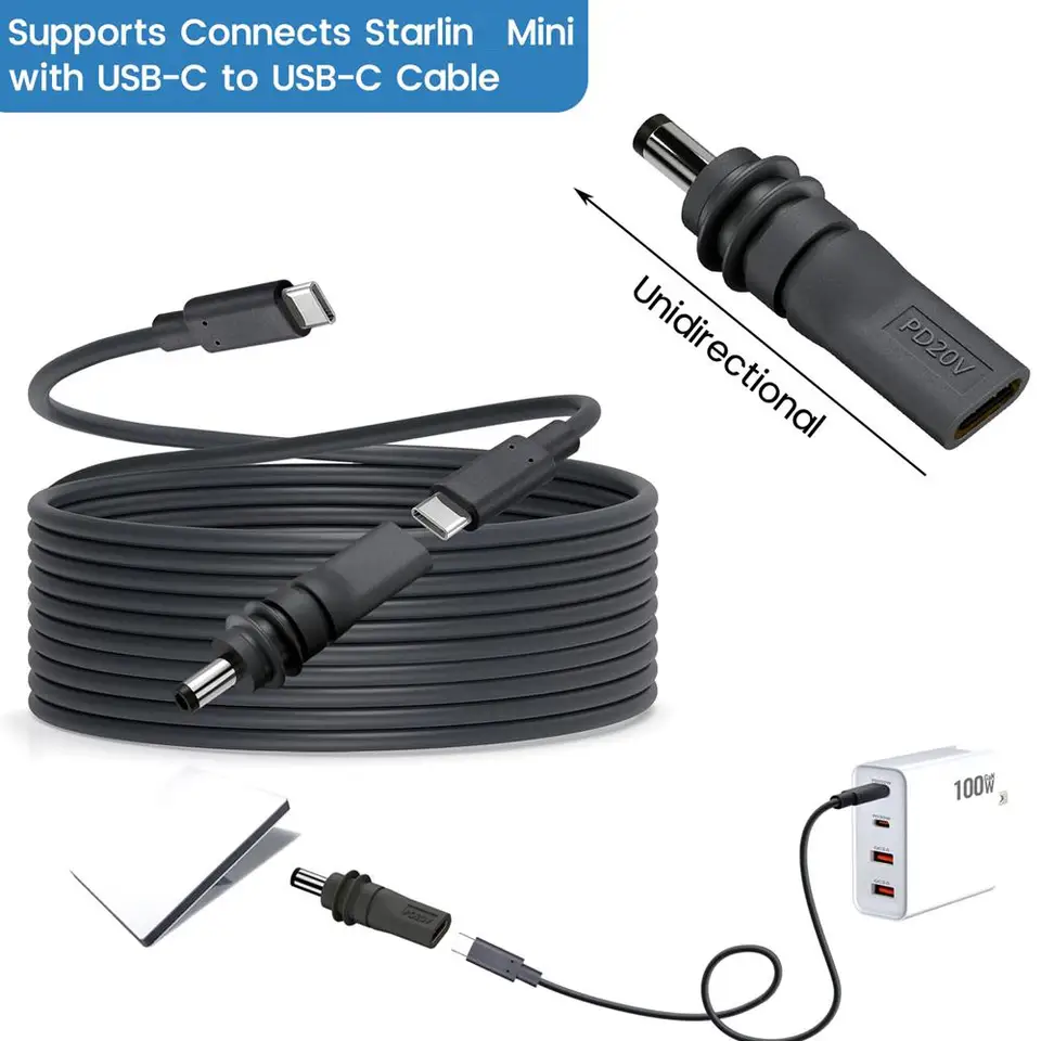 USB C to DC Power Adapter for Starlink Mini