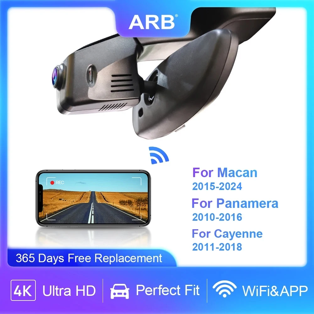 ARB 포르쉐 마칸 (95B) 파나메라 (970) 카이엔 958 (92A, E2) 용 대시 캠, 자동차 DVR 4K WiFi 비디오 레코더 야간 카메라 자동차 부품