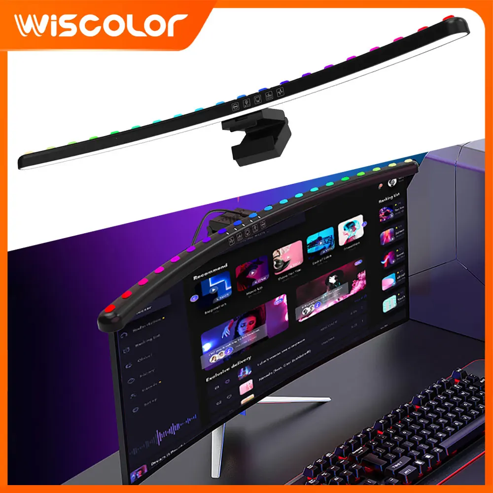RGB Light Bar Monitor Led Lights Smart Wifi Dimmable Setup Gamer Room Decor Lightbar Screen Hanging Desk Lamp Remote Control
