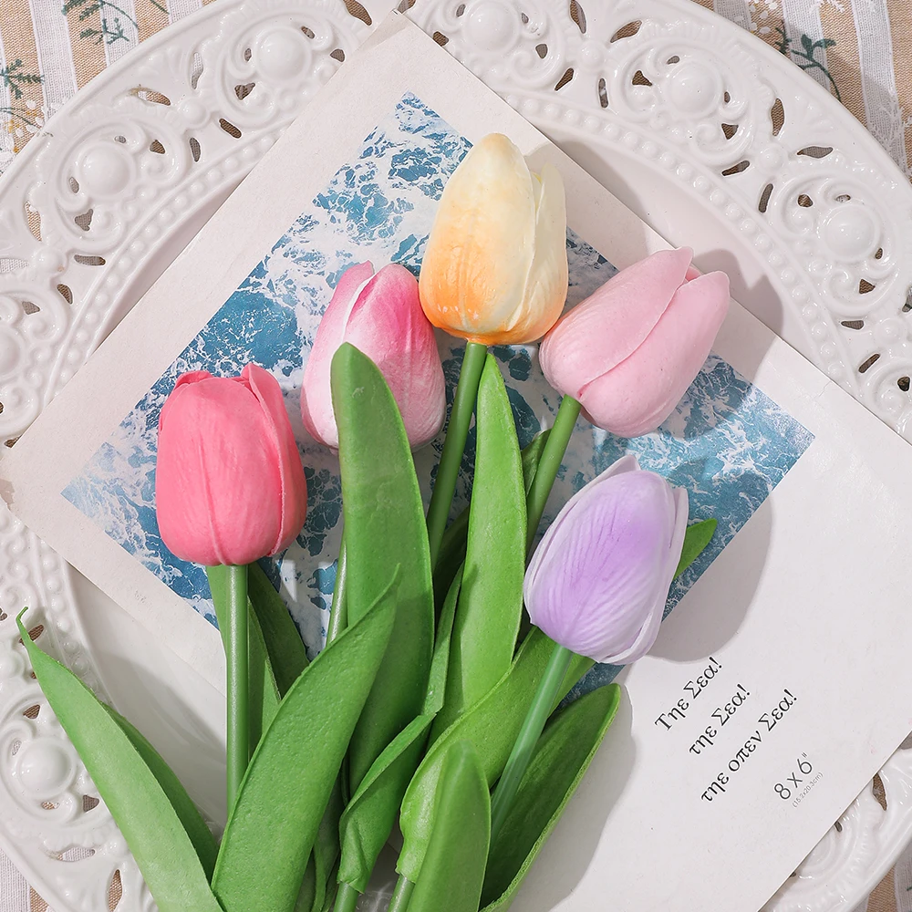 5/10Pcs Artificial Tulip Bouquet