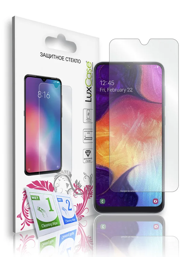 Защитное стекло Samsung Galaxy A20 / A30 A30s M30 M30s A50 A50s 2019 на плоскую часть экрана от LuxCase |