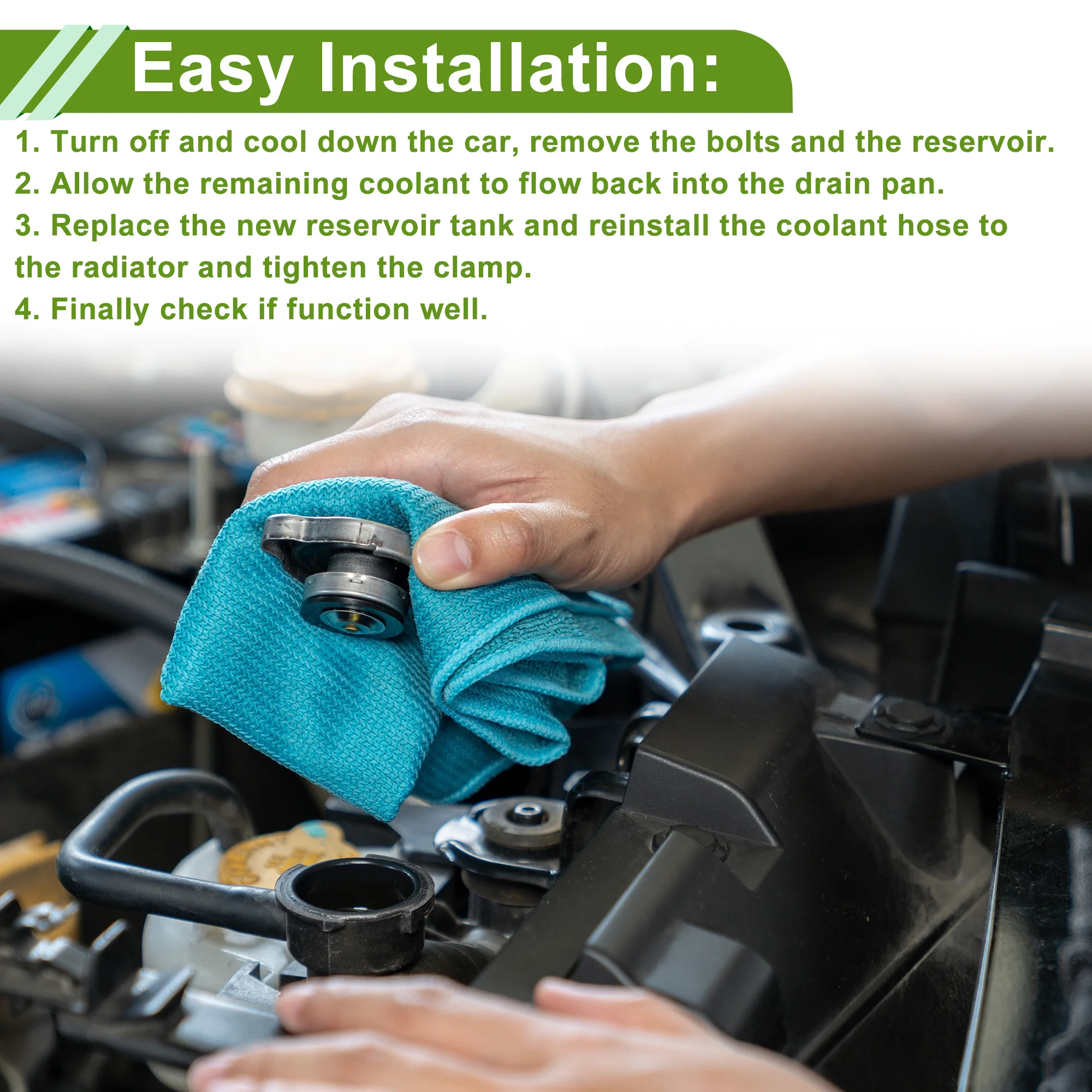 UXCELL No.2045000949 메르세데스-벤츠 C63용 냉각수 확장 탱크 AMG E550용 AMG 열 저항 냉각수 라디에이터용