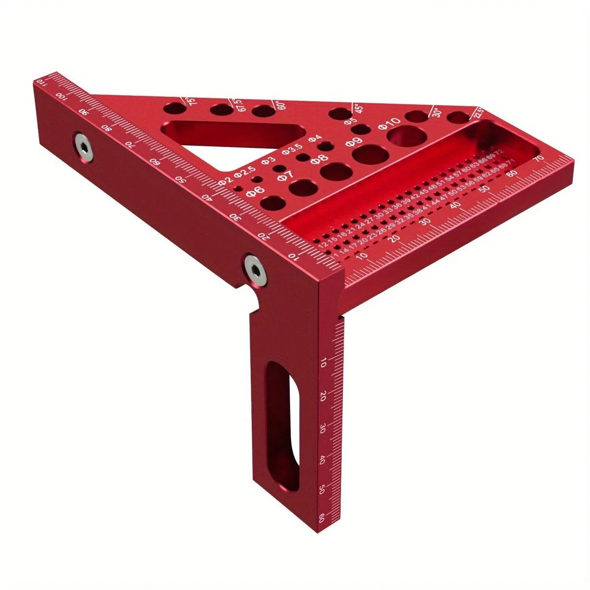 Enhanced Aluminum Alloy Triangle Ruler - 12-Inch Precision Tool with Angle Finder and Metric Scale