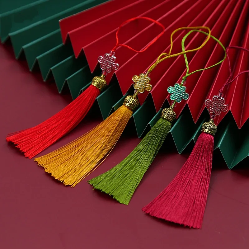 10pcs Tassels 합금 짠 중국어 매듭 폴리 에스터 술 펜던트 액세서리 술 DIY 매력 보석 만들기 가방 의류 장식