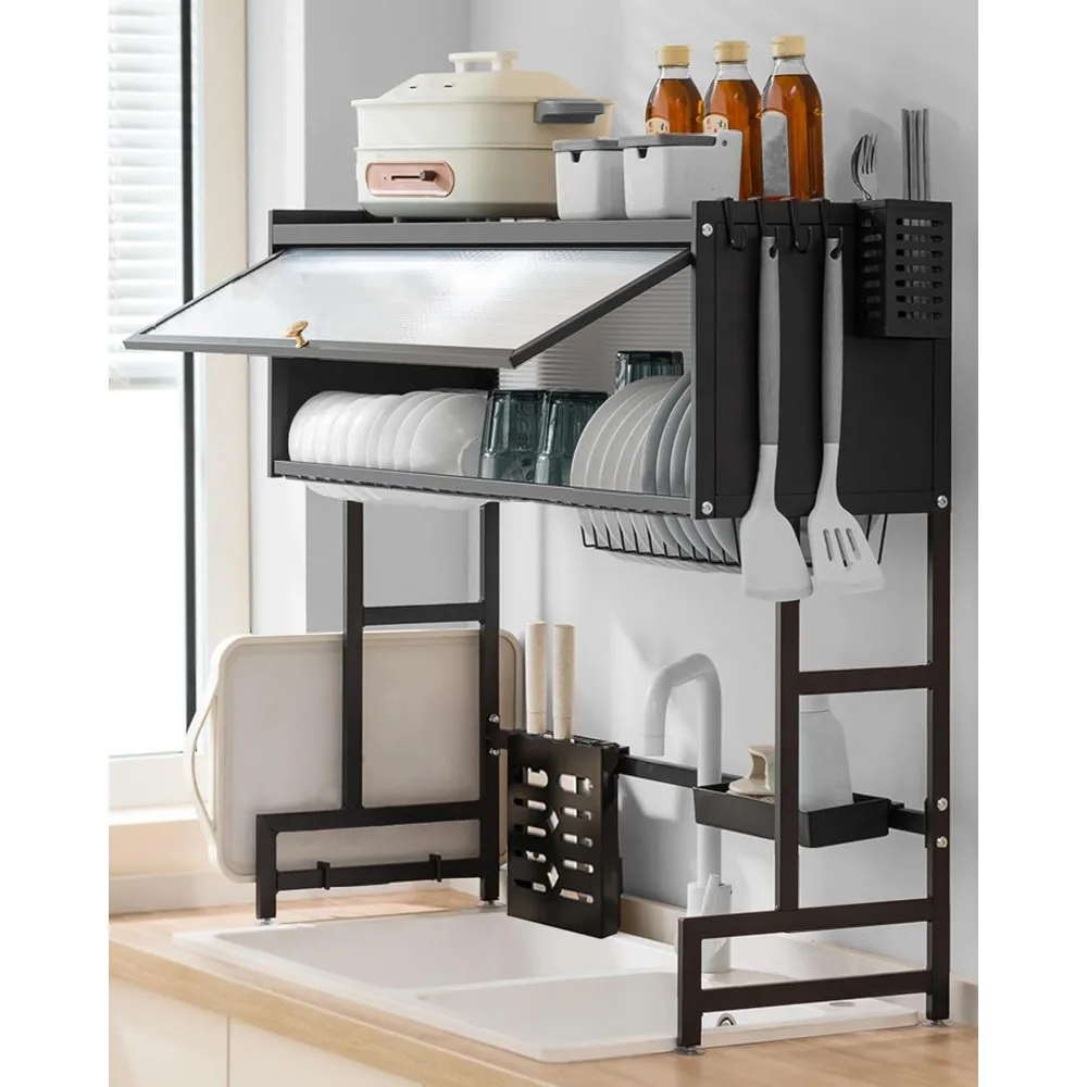 Dish Drying Rack,3-Tier Over Sink Dish Drainer Drying Rack,33.5" Over Sink Dish Rack for Small Kitchen, Space-Saving Drying Rack 4