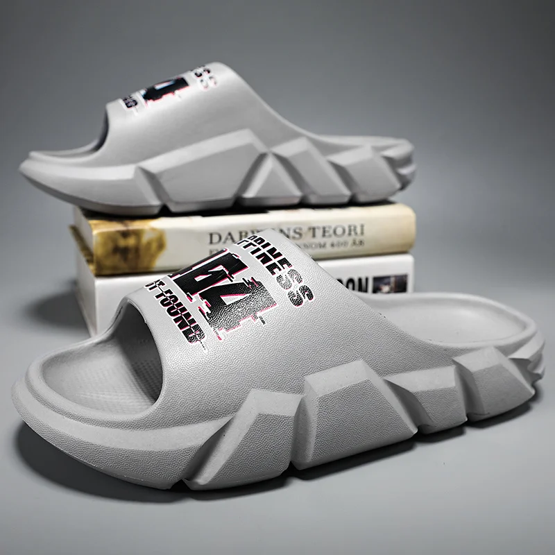 Halktofflor för män Halkfria utomhus mjuka med tjock sula Tofflor för inomhus skumreglage_voghion.com