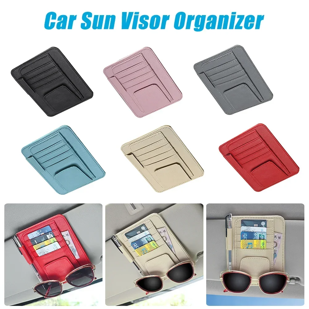 

Car Sun Visor Organizer Multi-Pocket Auto Interior Accessories Pocket Organizer Car Document Storage Pouch Pen Holder