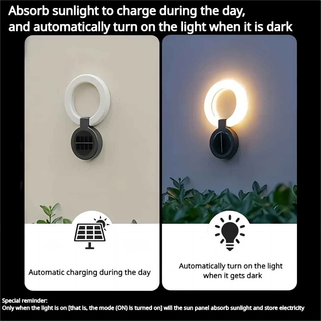 4pcs Round Foldable Solar Deck Lamp Set – Modern Outdoor Disk Lights