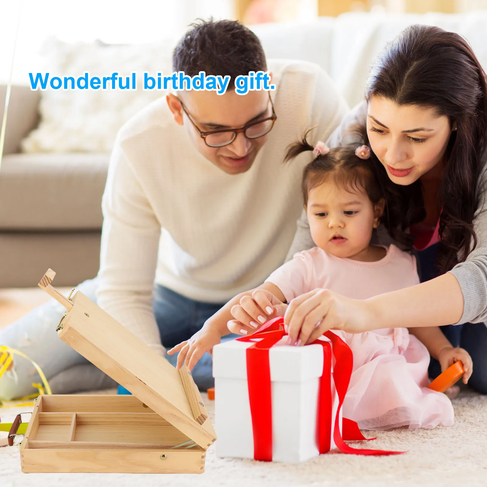 Desktop Art Easel Desktop Art Easel Wooden Structure Rubber Feet Portable Tabletop Sketchbox Painting Easel for Students Artists