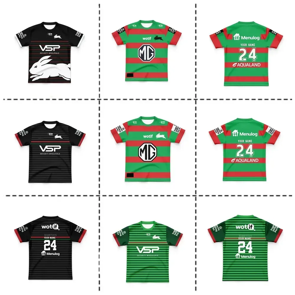South Sydney Rabbitohs Kids Home / Away / Training Rugby Jersey-Mens Size:16-26（Print Name Number）