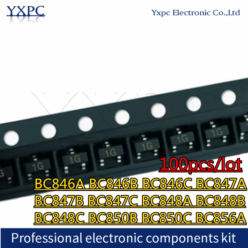 100PCS BC846A 1A BC846B 1B BC846C 1C BC847A 1E BC847B 1F BC847C 1G ...