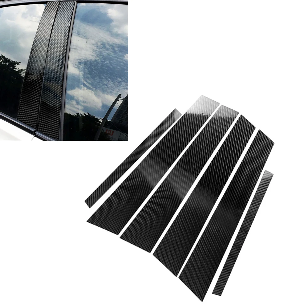 

For BMW 3 series E46 1998-2005 Carbon Fiber Car Window B pillars Molding Trim