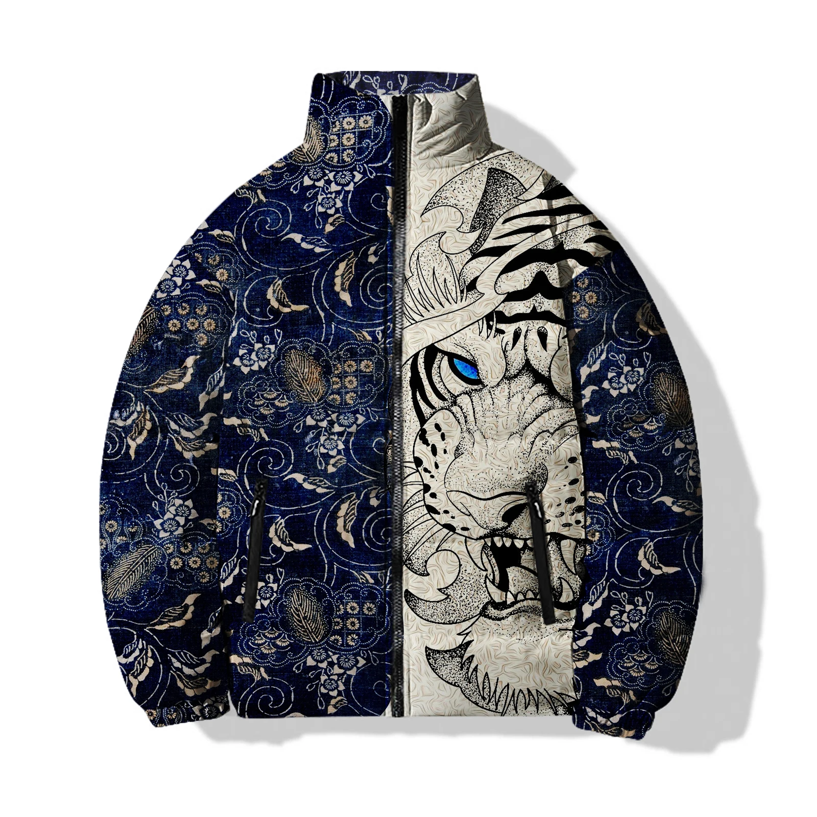thumbnail image 1 of Chaquetas frías para hombre Abrigo de invierno moderno y versátil para hombre Elegante estampado de león Ropa cómoda y cálida para hombre Deportes de ocio, 1 of 5