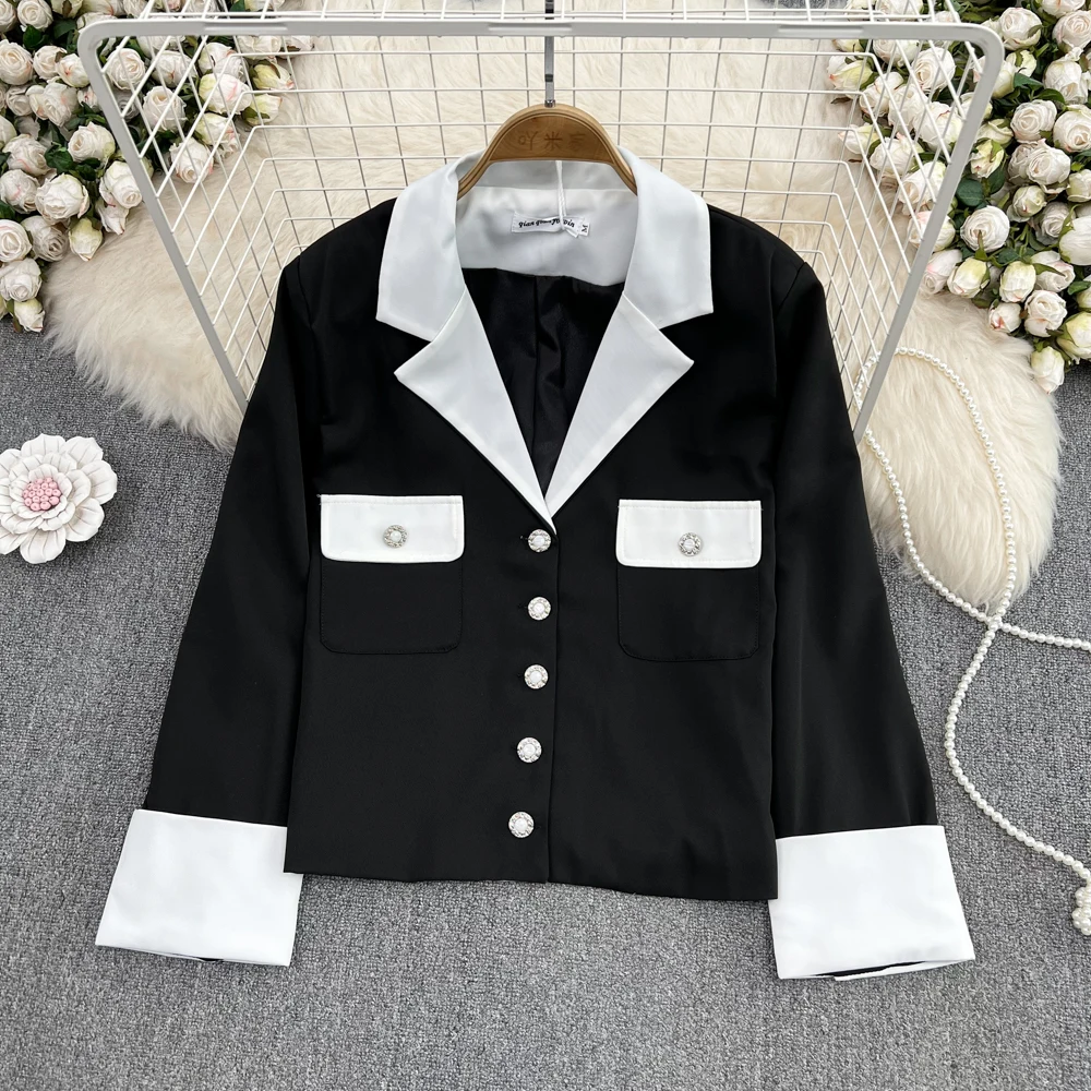 

Autumn High-end New Style Small Fragrance Contrast Color Short Suit Jacket